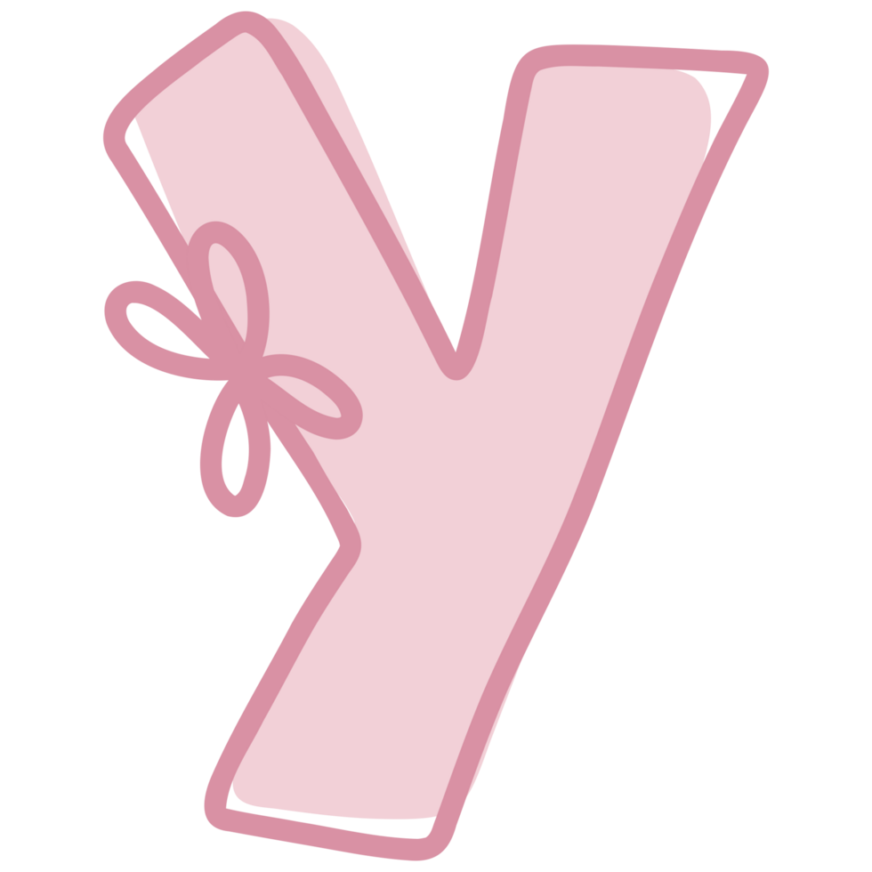 Y alphabet with pink bow png