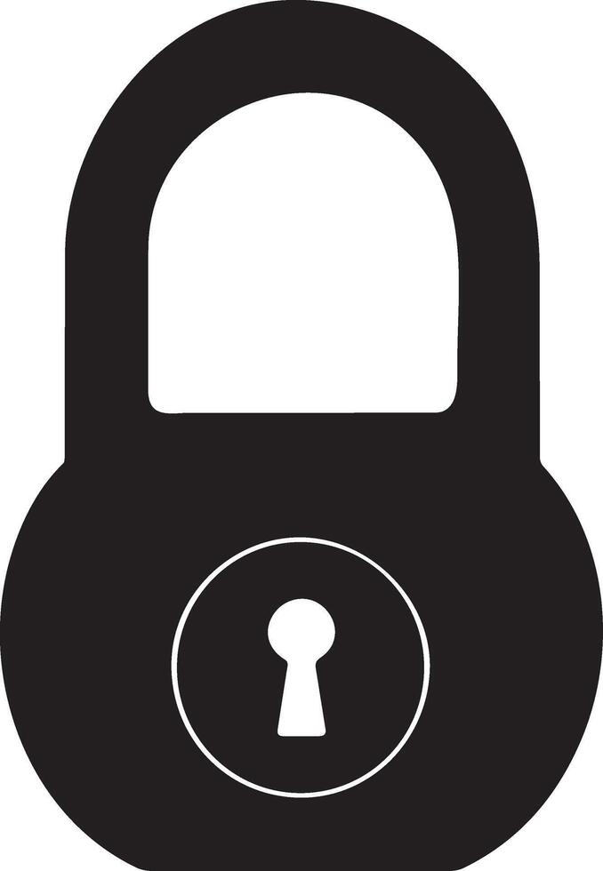 A simple lock silhouette graphics icon. vector