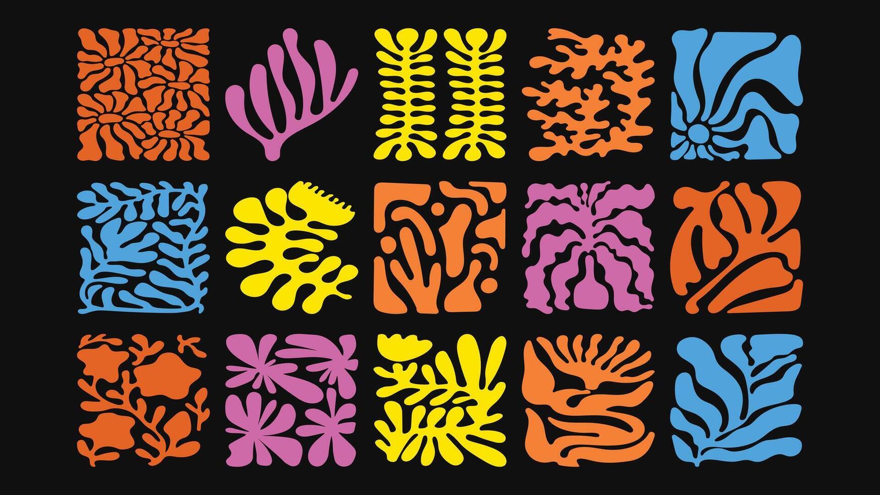 psychedelic botanical print with hypnotic waves, vivid florals, and tropical energy, 60s inspired vacation pattern design vector