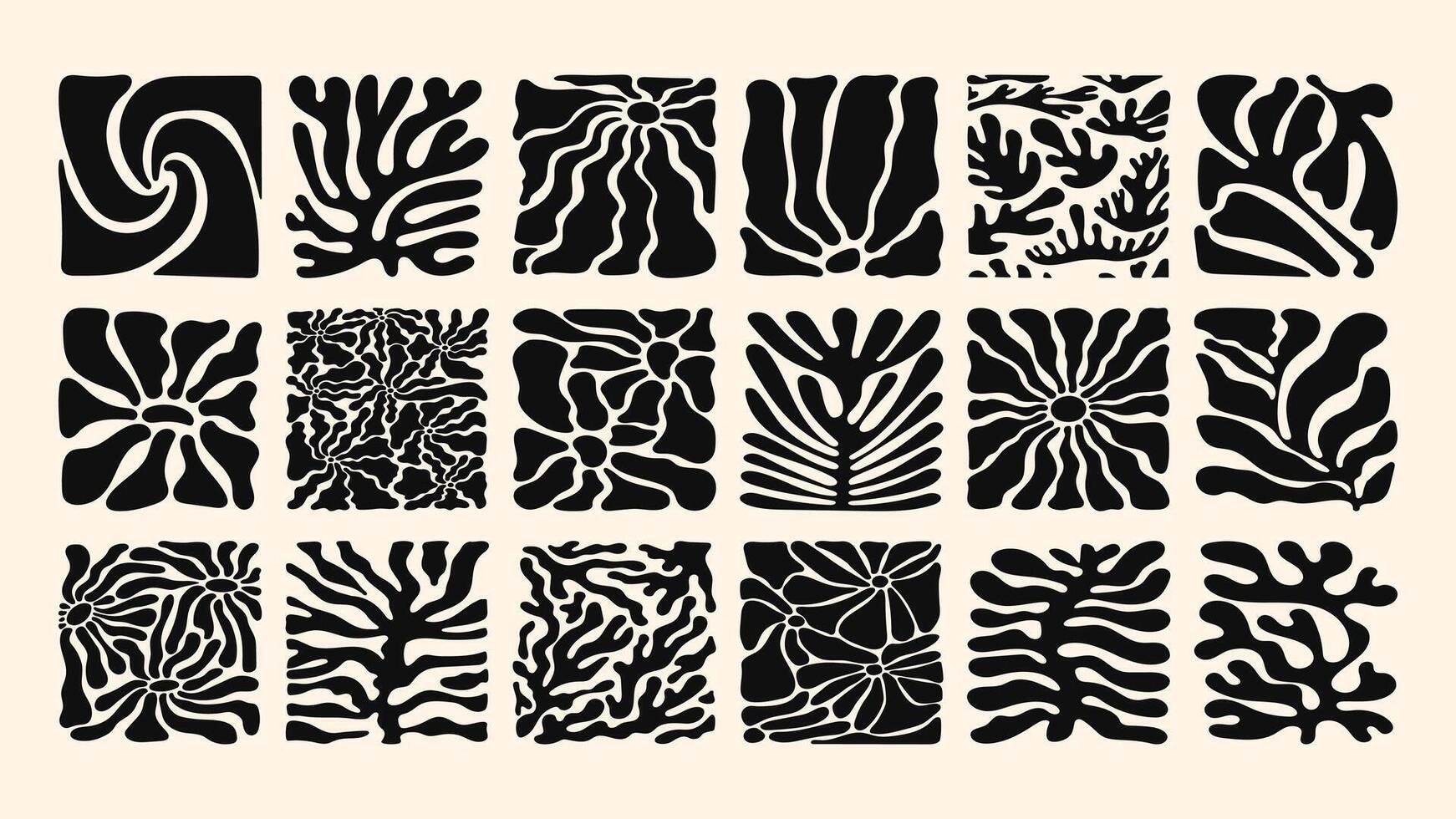 Minimal pattern with abstract ocean waves and simple naive florals, clean and elegant surface design for modern decor. vector