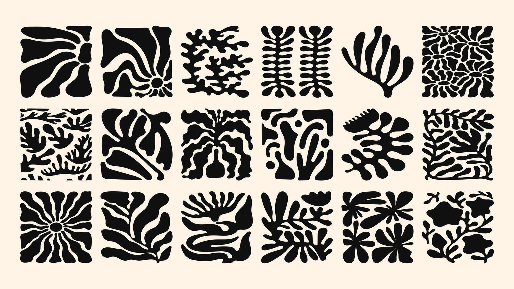 Minimal with abstract ocean waves and simple naive florals, clean and elegant surface design for modern decor. vector