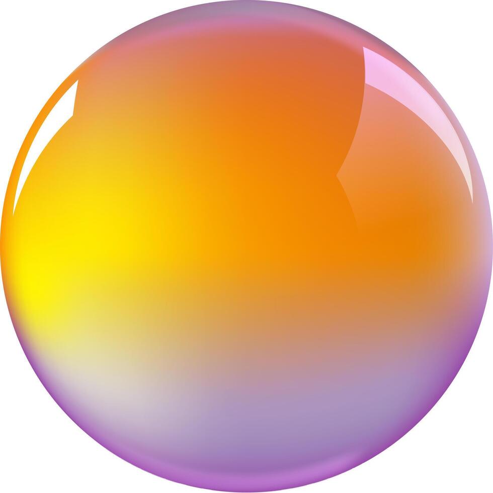 A sphere with a yellow and purple gradient vector