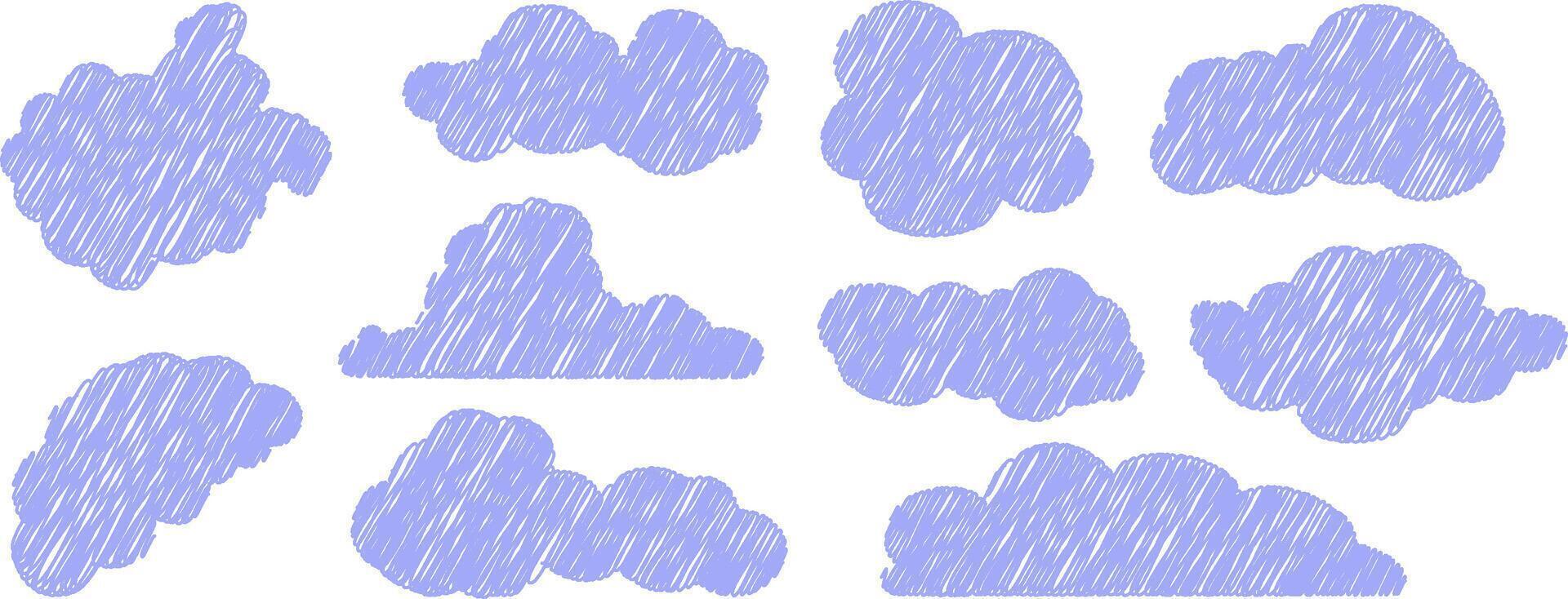 A set of clouds in different colors vector