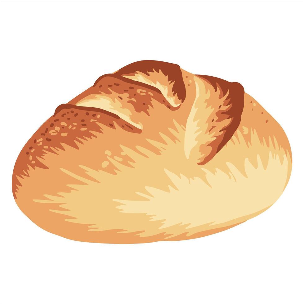 Bakery production, fresh home bread symbol cartoon graphic vector