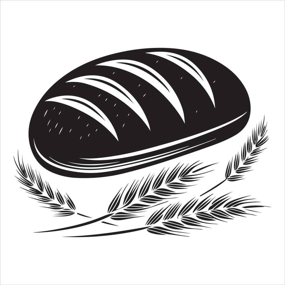 Bread silhouette graphic black and white bread logo icon vector