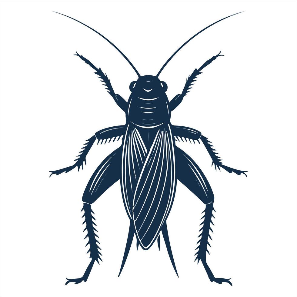 A cockroach's minimalist black silhouette in format vector