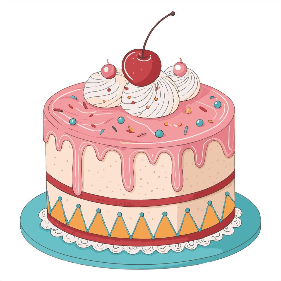 Masterpieces of Graphic Cakes on Display Shown are Cake Graphic Designs vector