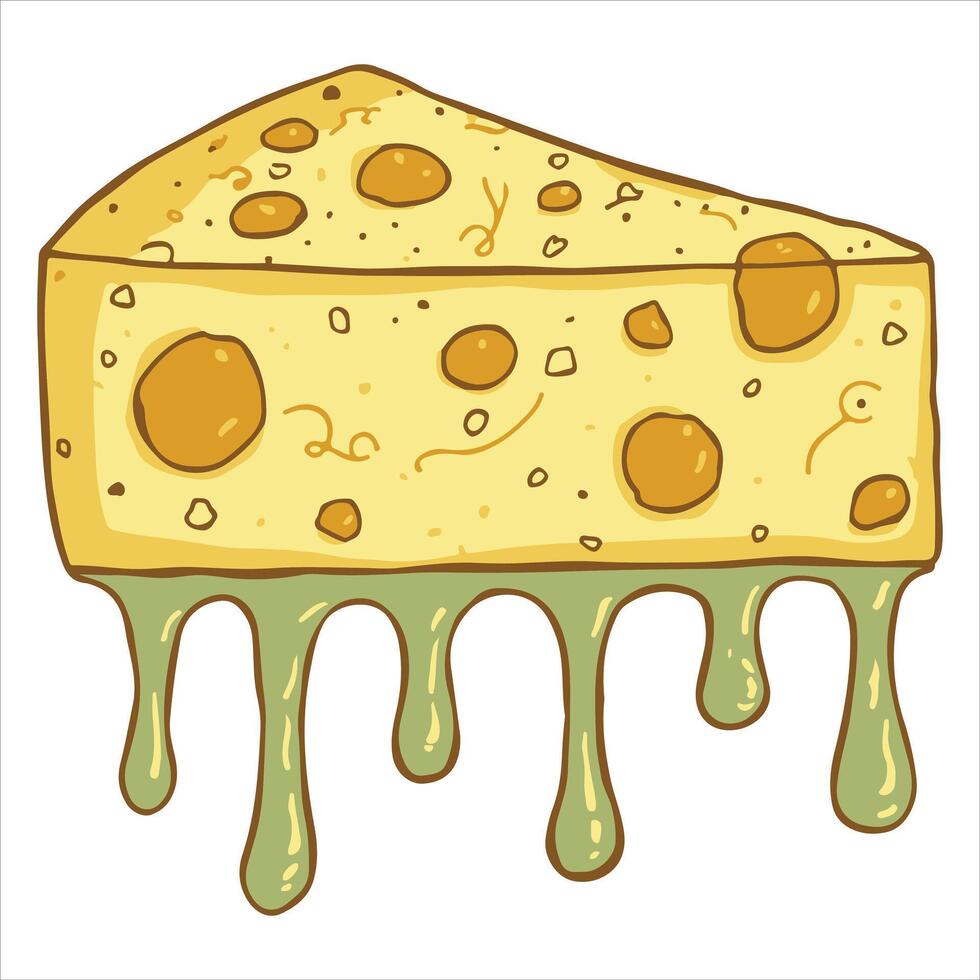 Graphic Illustration of Cheese Serving Food vector