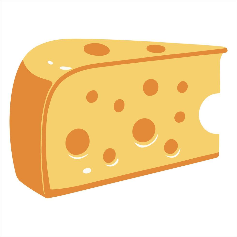 Illustration of cheese with large holes, cartoon illustration vector