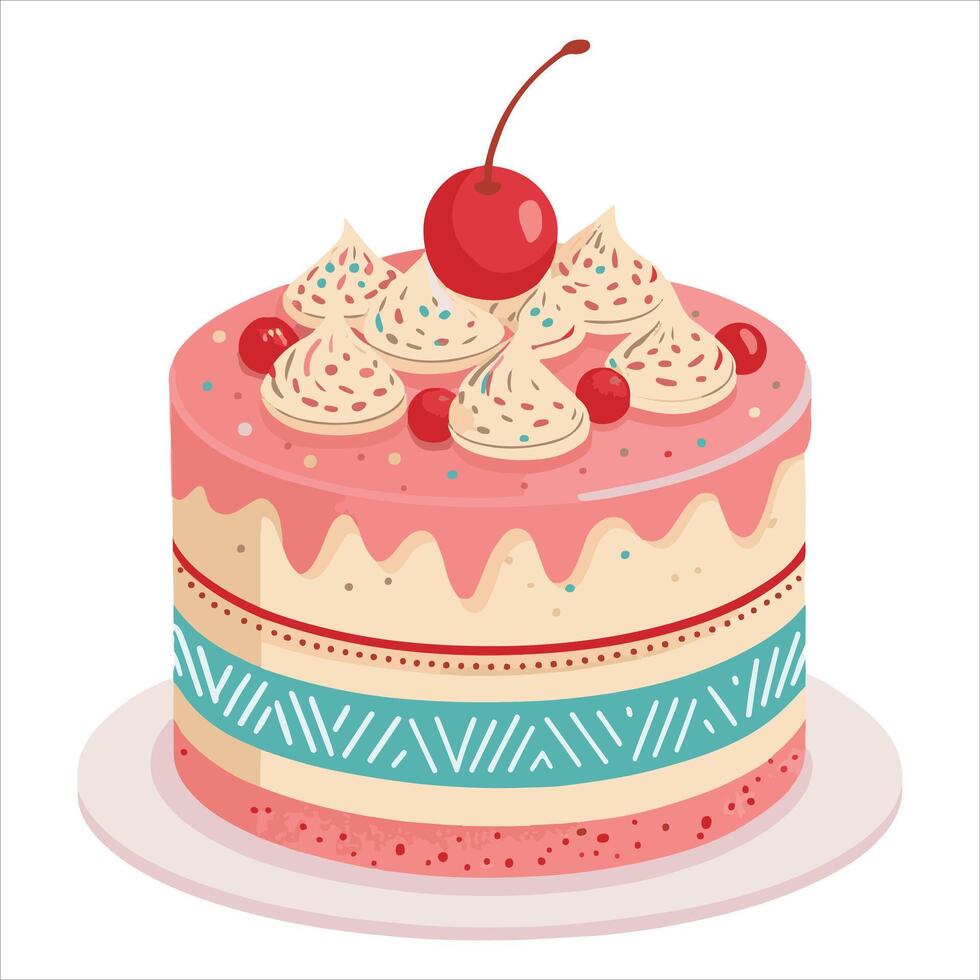 Displayed are whimsical cake graphic dreams. Shown Vectorized Cake Wonders vector