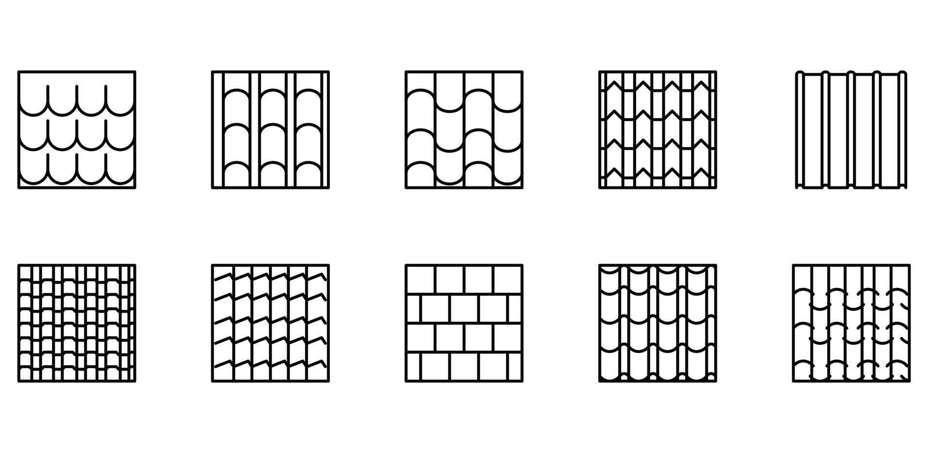 roof line icon pack illustration vector