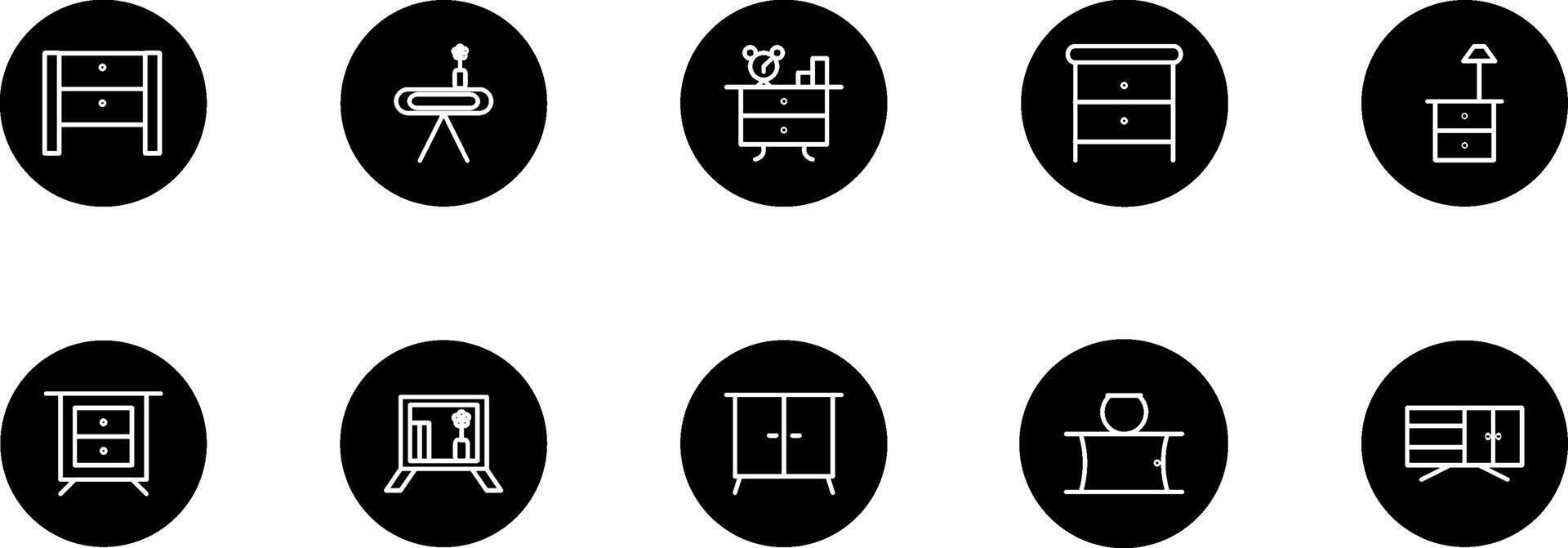 ghlyp nightstand icon pack illustration vector