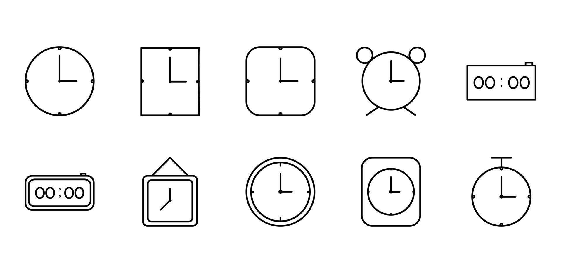 illustration icon pack clock line vector