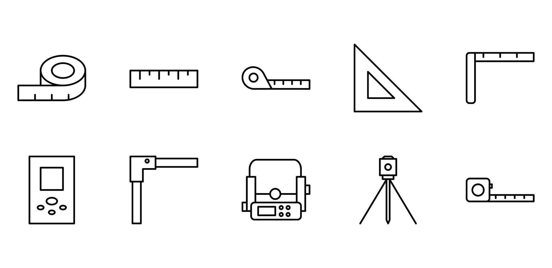 illustration icon pack measuring tool line vector