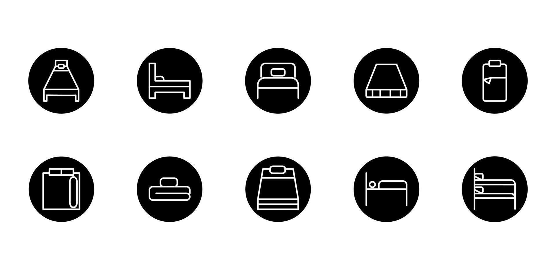 ghlyp bed icon pack illustration vector