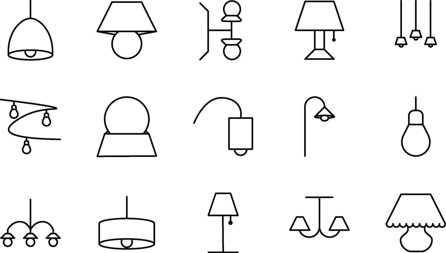 line light icon pack illustration vector
