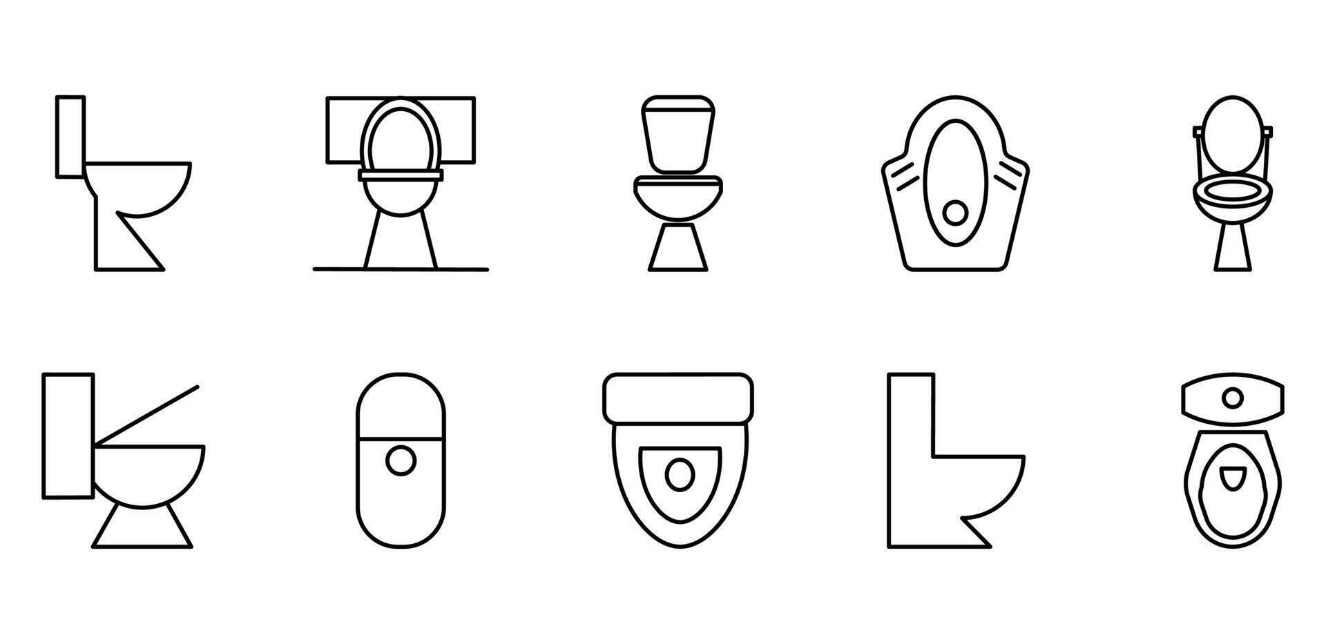 toilet line icon pack illustration vector