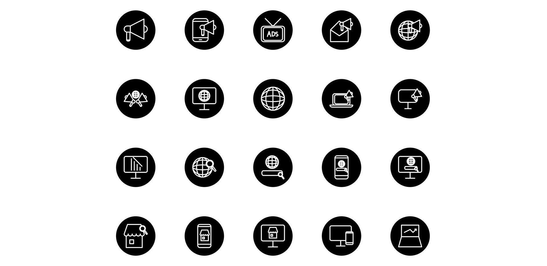 ghlyp digital marketing icon pack illustration vector