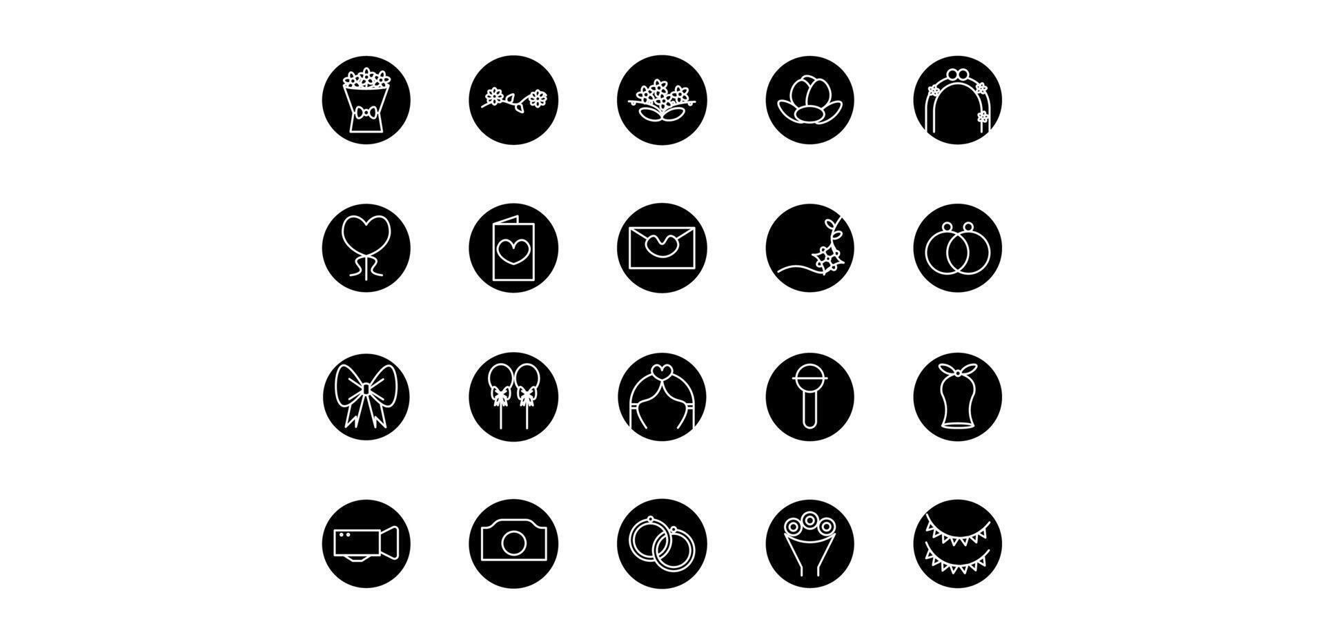 ghlyp wedding icon pack illustration vector