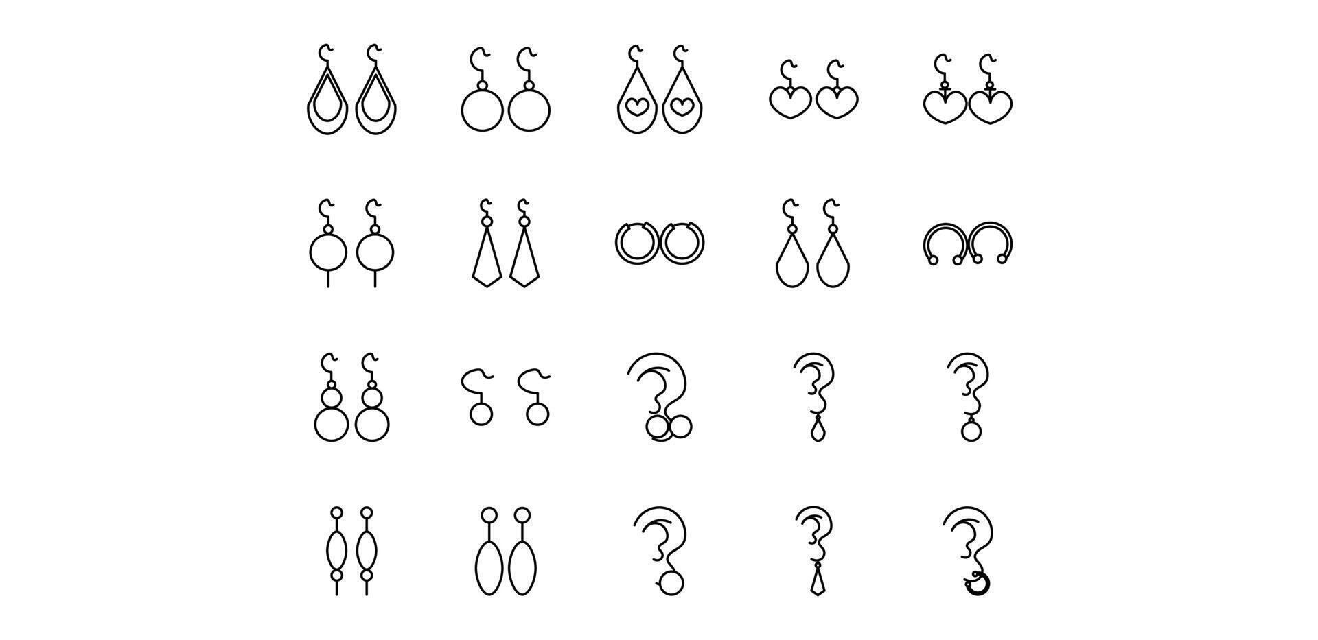 illustration icon pack earrings line vector
