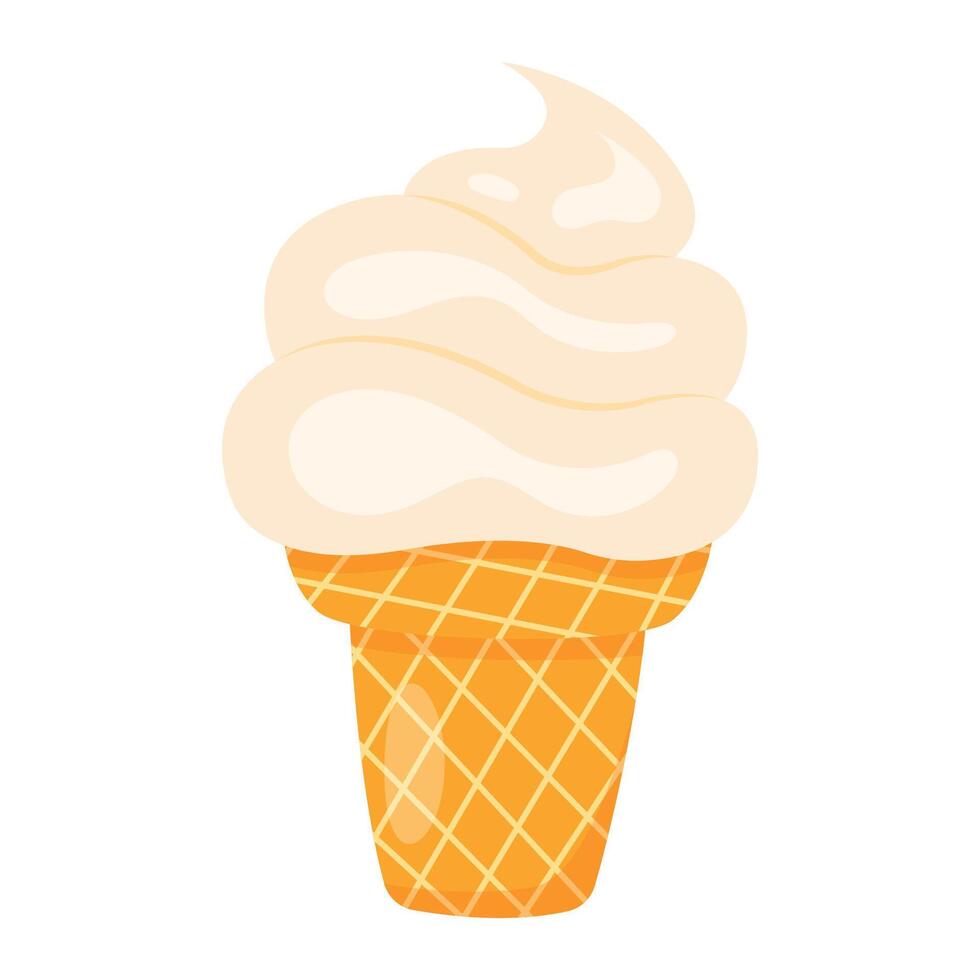 Vanilla ice cream. illustration in flat style vector