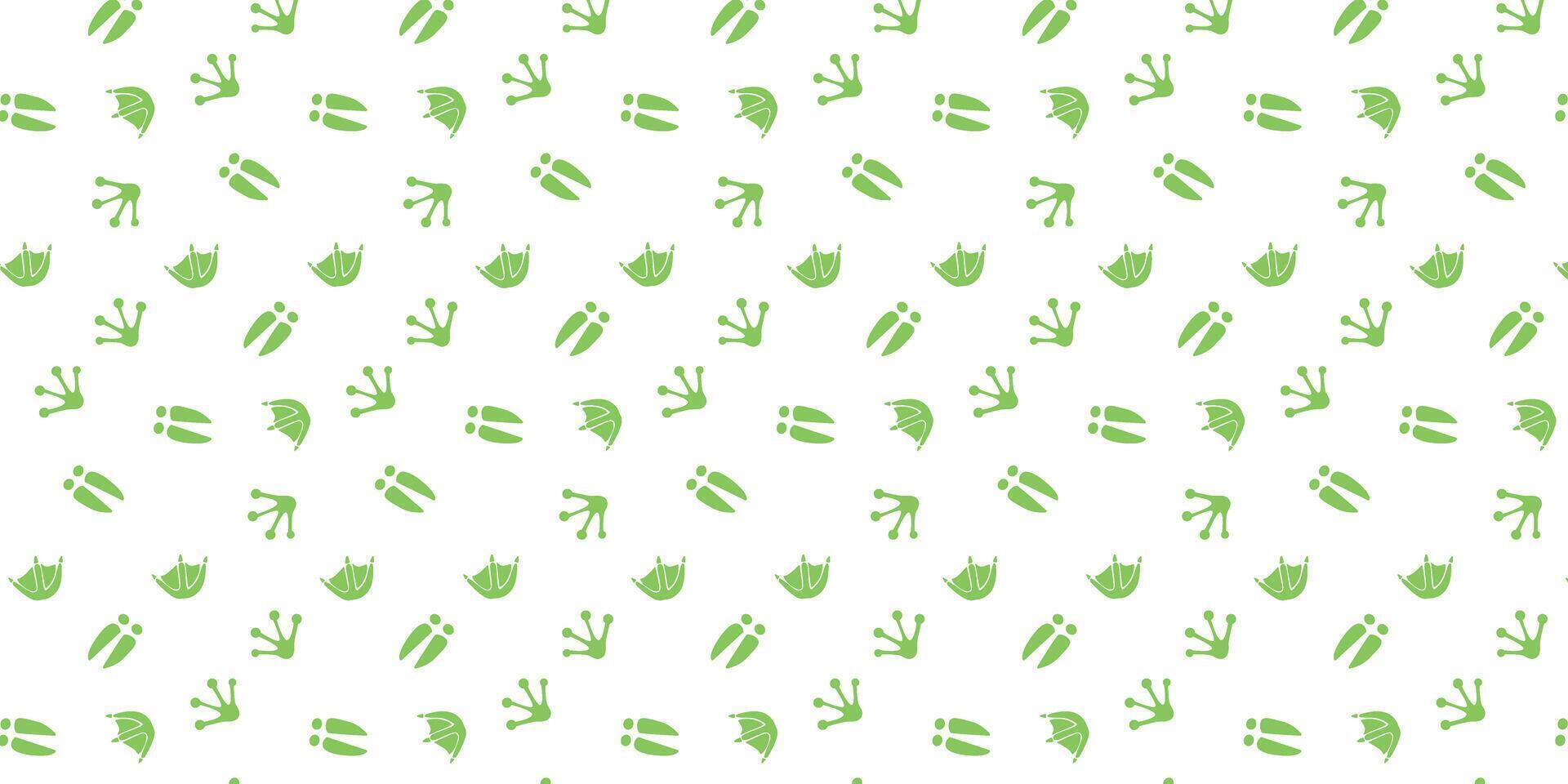 scatter seamless pattern with frog, elk and goose footprints vector