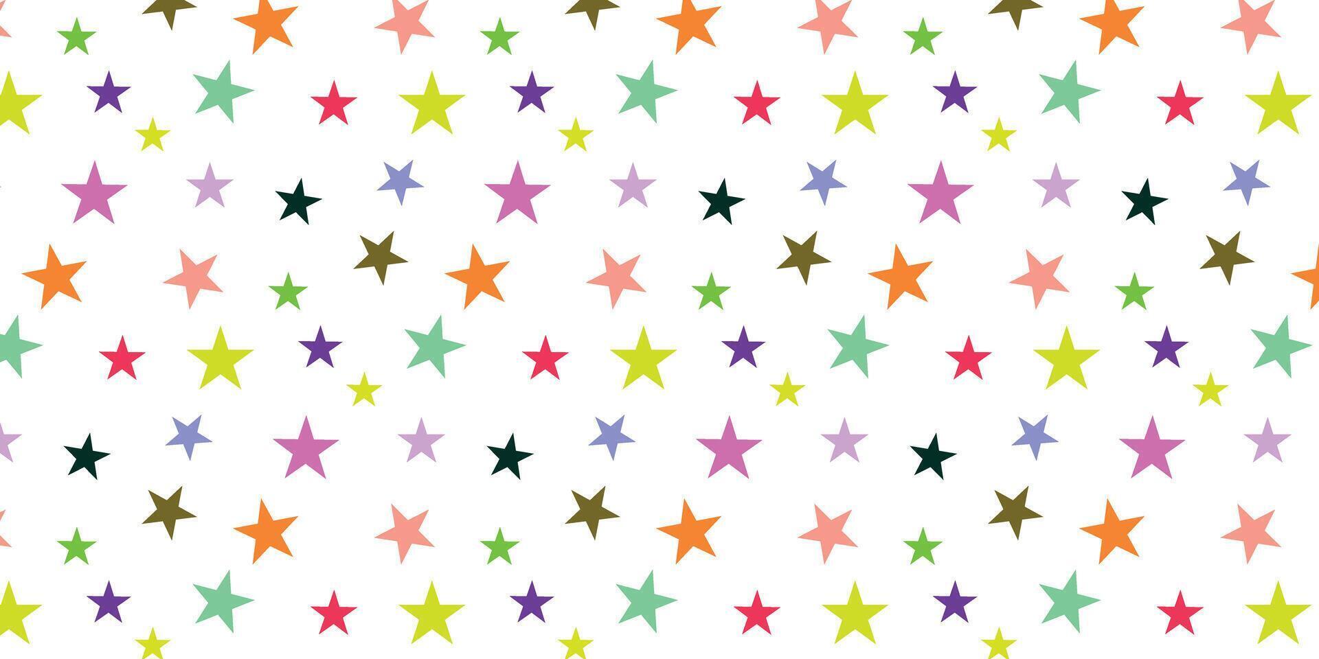 multi color playful scatter seamless pattern with star vector