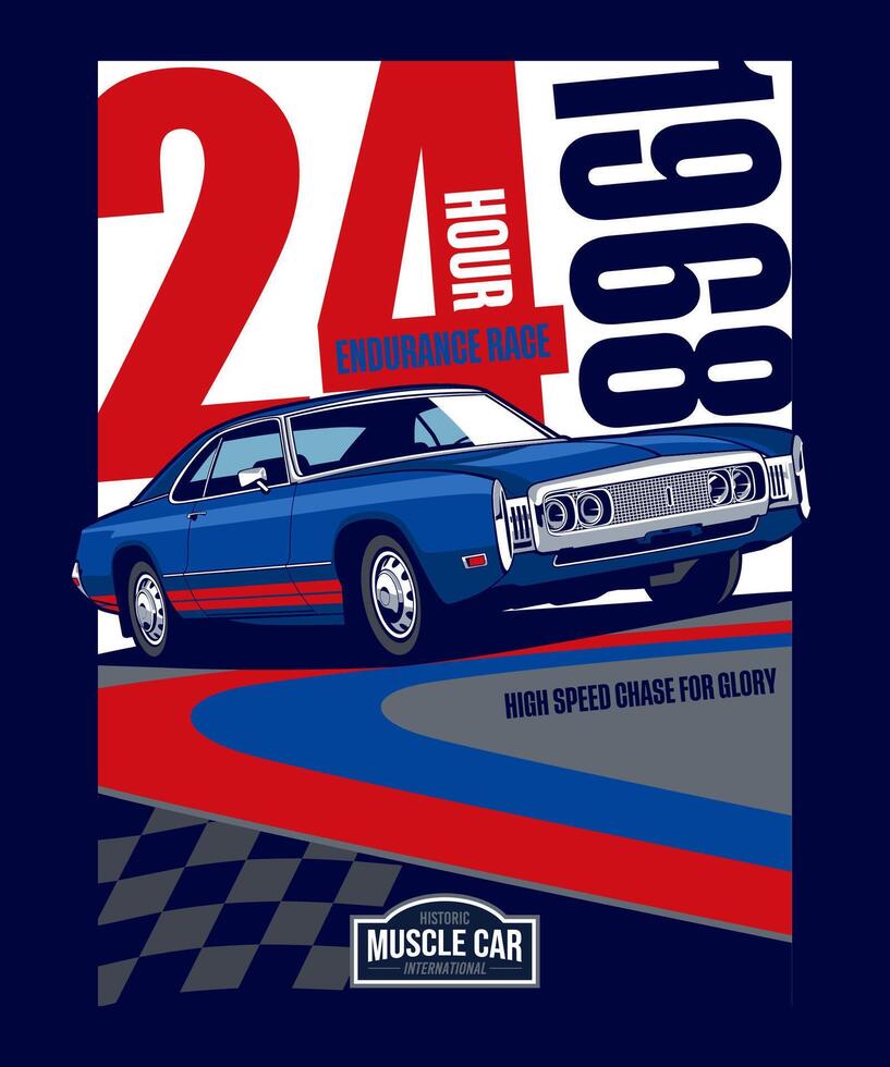 24 Hour Endurance Race Design vector
