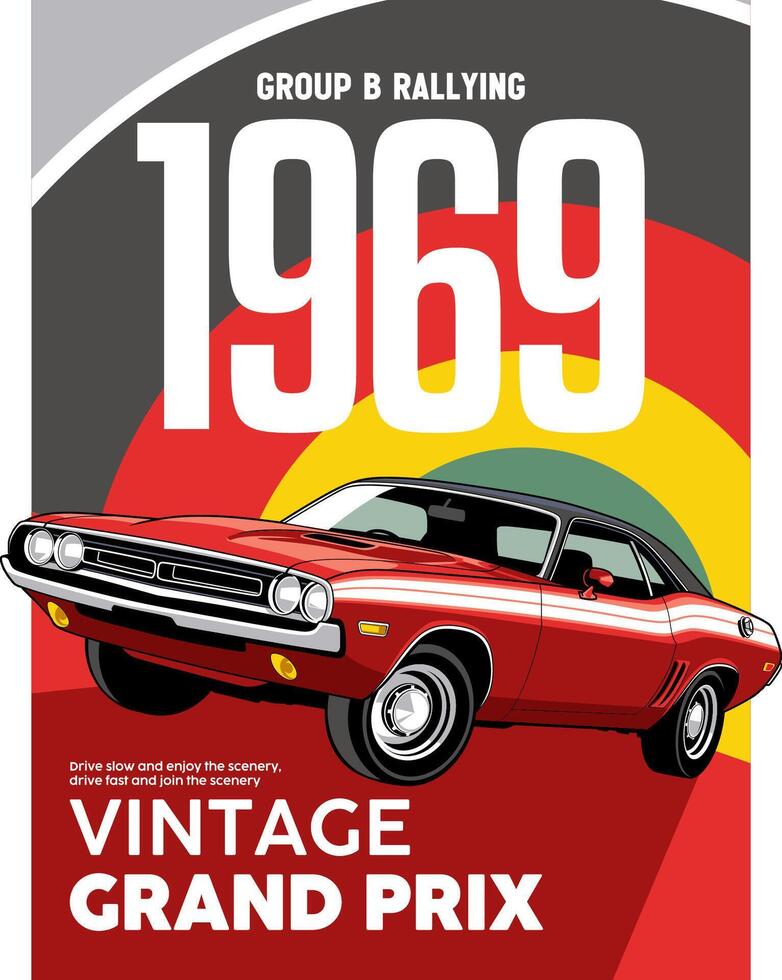 1969 Vintage Grand Prix Design vector