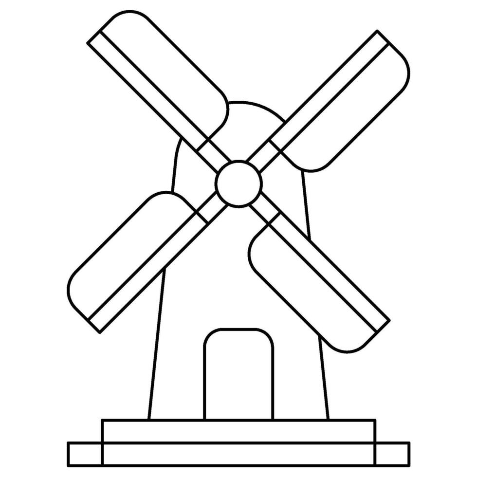 mill outline icon vector