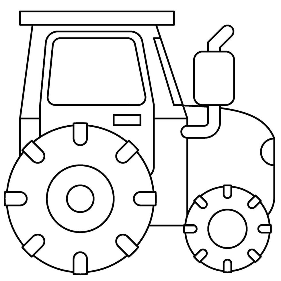tractor outline icon vector