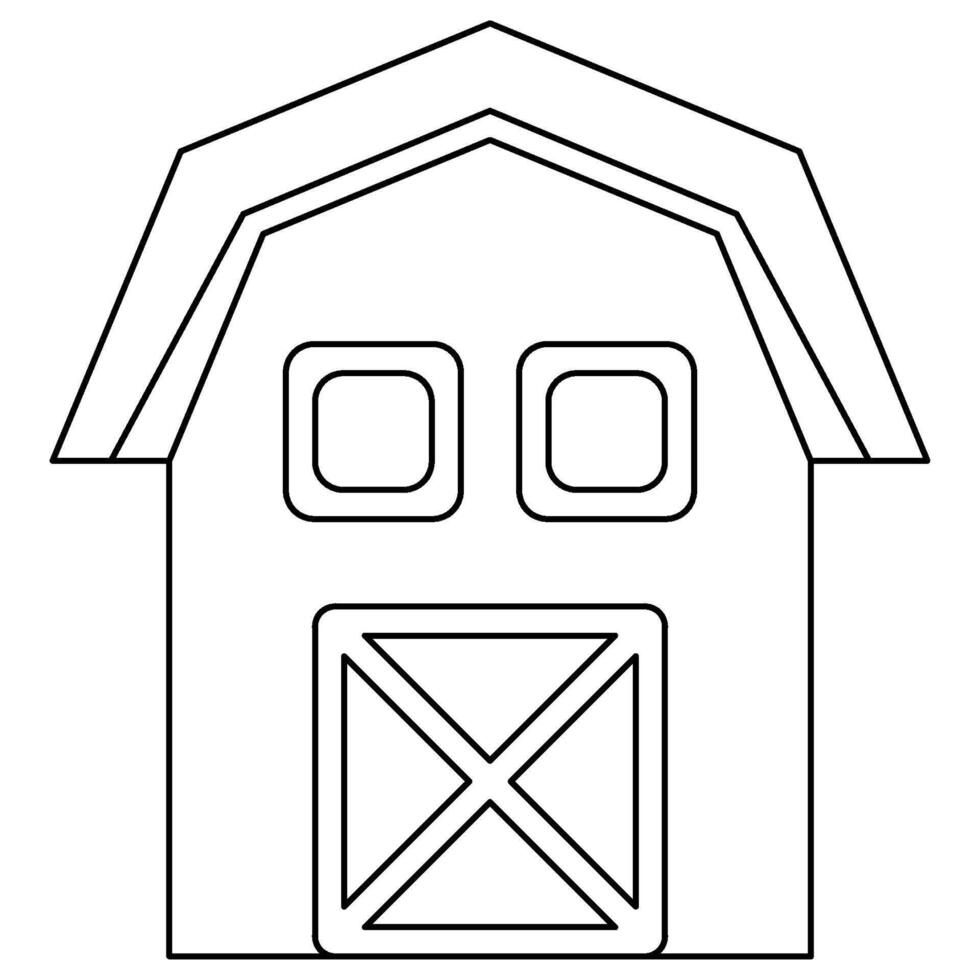 barn outline icon vector