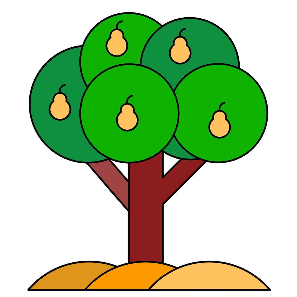 pear tree flat icon style vector
