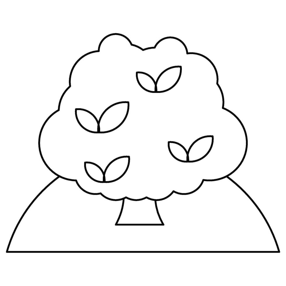 bush outline icon vector