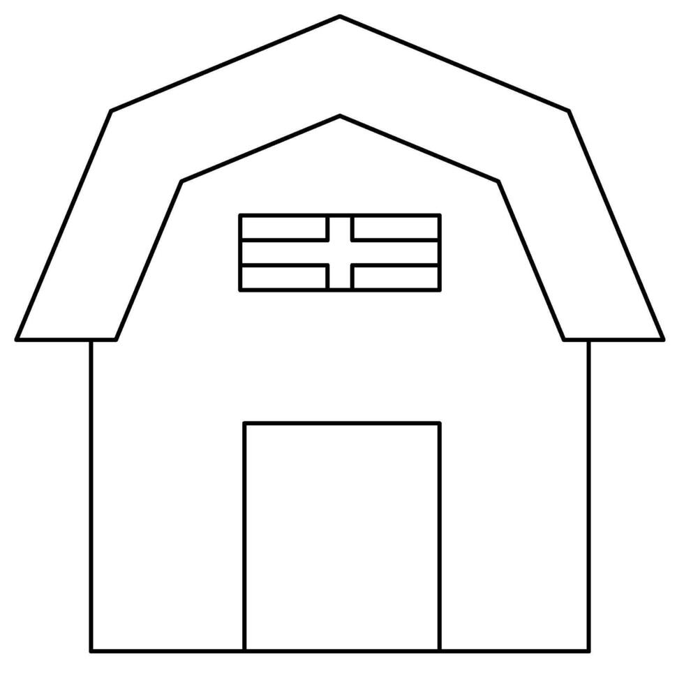 barn outline icon style vector