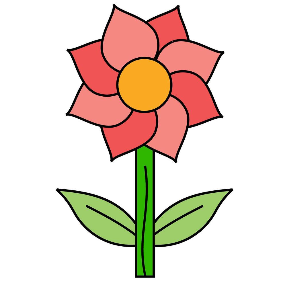 Orchid fill outline icon vector