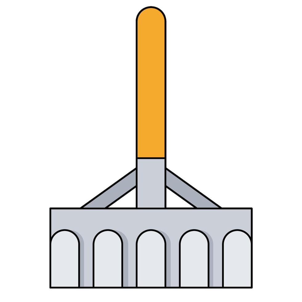 rake flat icon style vector