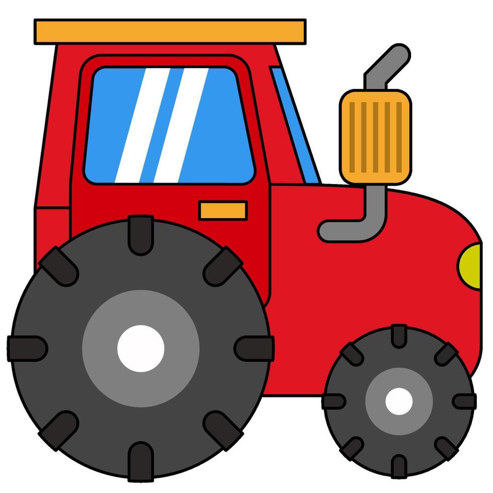 tractor flat icon style vector