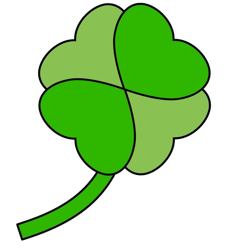 Clover leaf fill outline icon vector