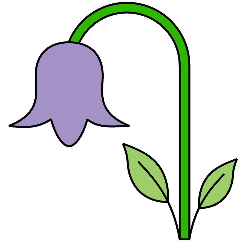 Lily of the faley fill outline icon vector