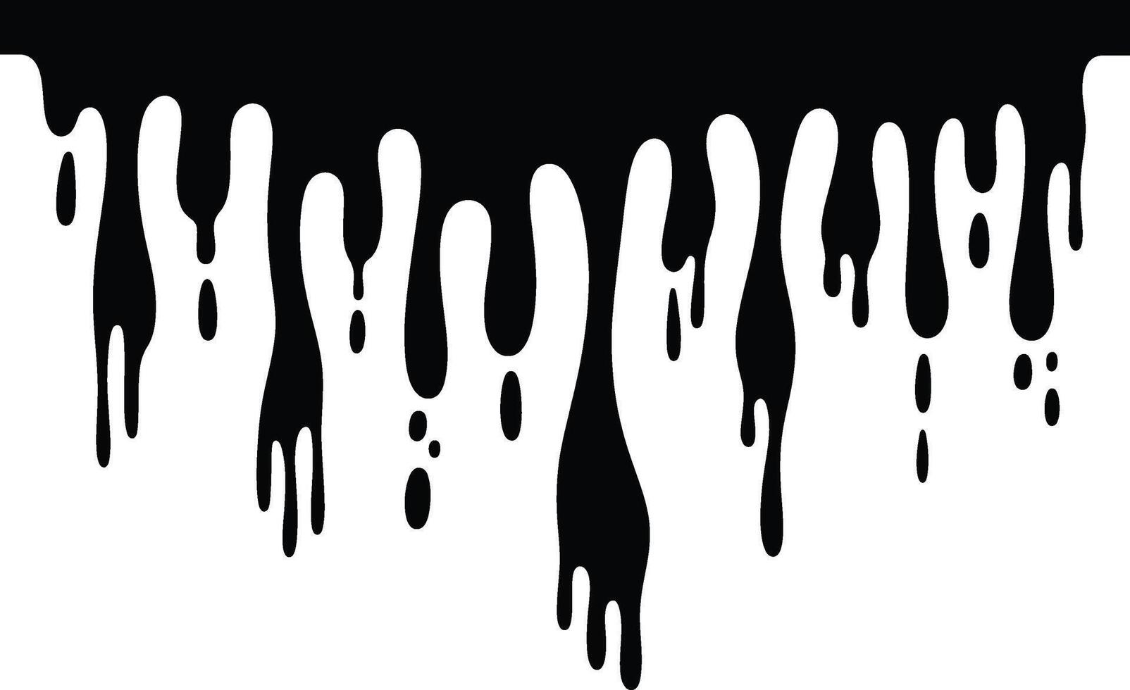 Black paint dripping design illustration on a white background for creative art and design projects vector
