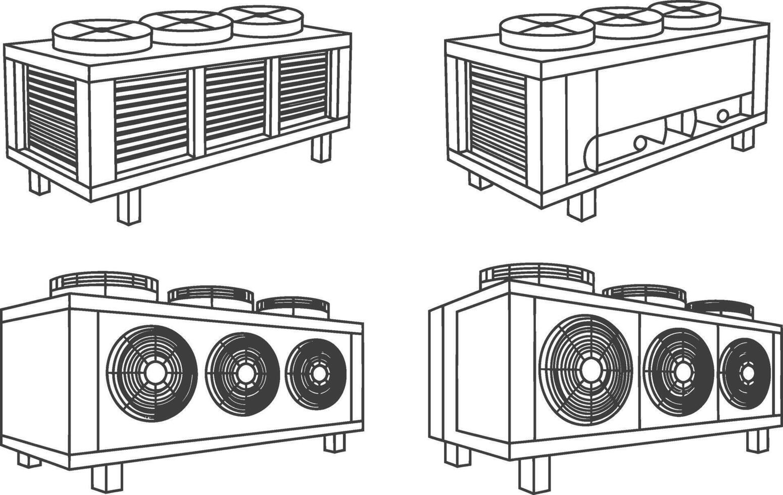 illustration of hvac systems representing cooling units and air conditioning appliances vector