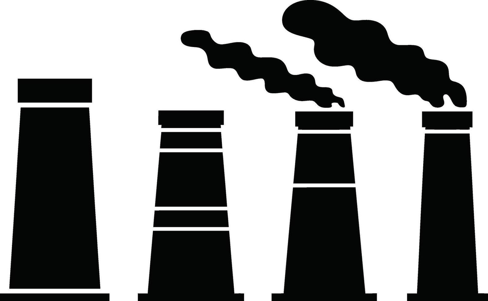 Industrial chimneys with smoke emission depicting air pollution and environmental damage vector