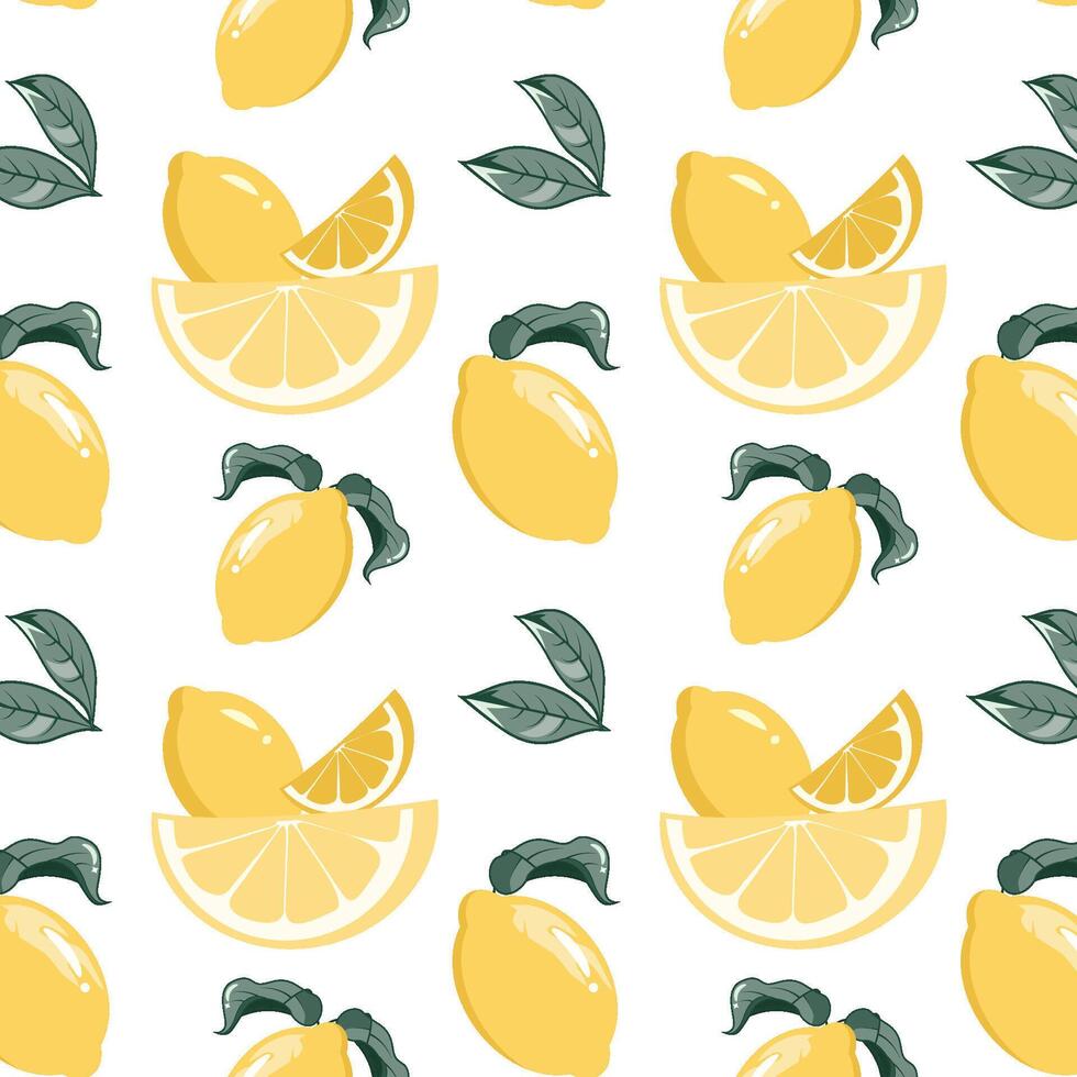 Lemon yellow seamless pattern background vector