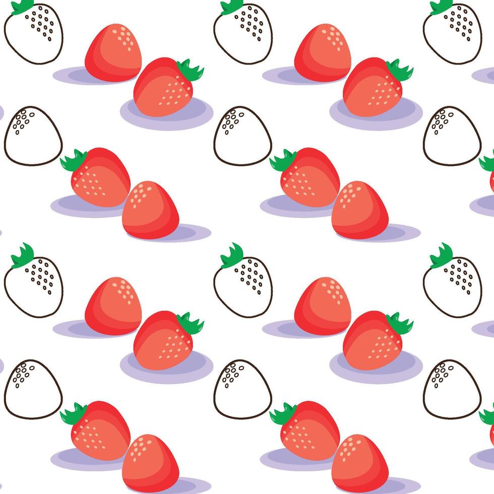 Strawberry seamless pattern design background vector