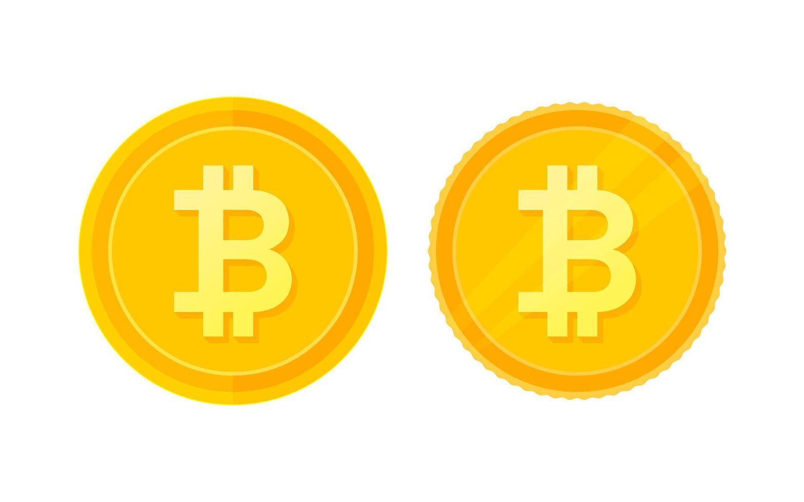 Bitcoin isolated icon . crypto digital currency trading illustration, luxury gold coin color vector