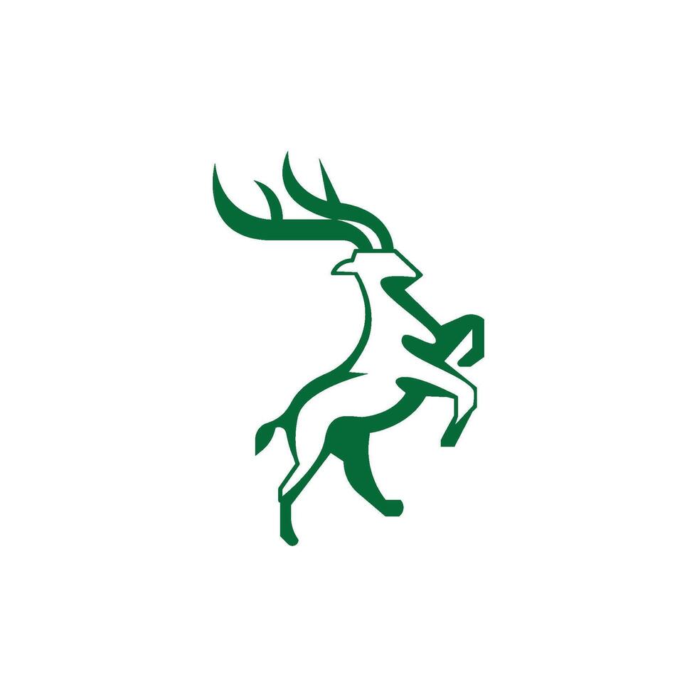 a green deer logo with a white background vector