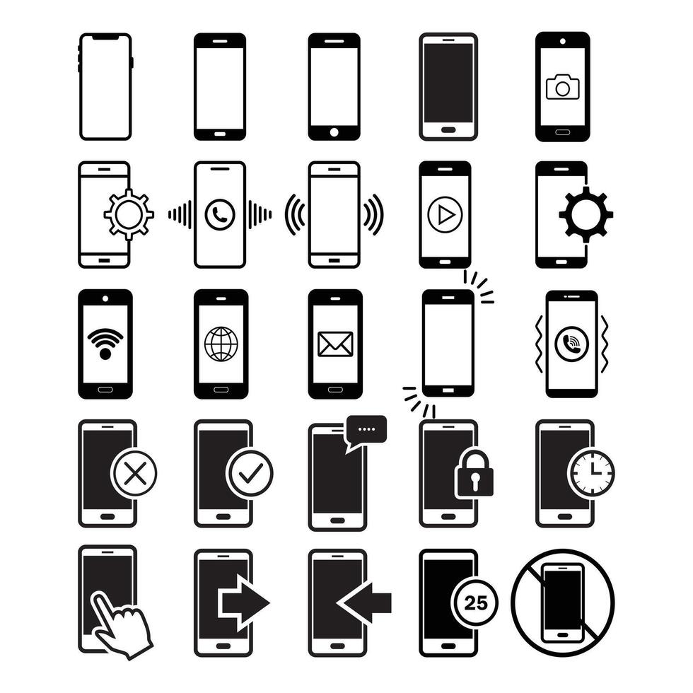 smart phone icon set vector