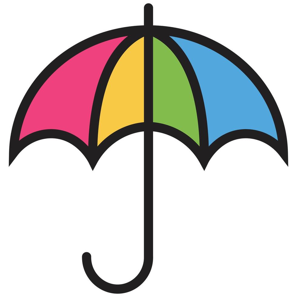Colorful Rainbow Umbrella icon vector