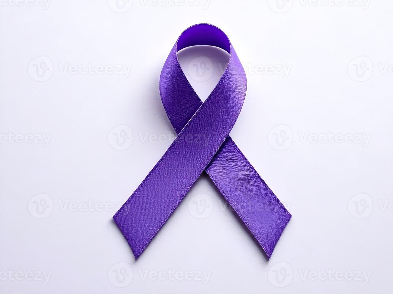 A neatly arranged purple awareness ribbon, representing support for social causes like domestic violence and Alzheimer's awareness photo